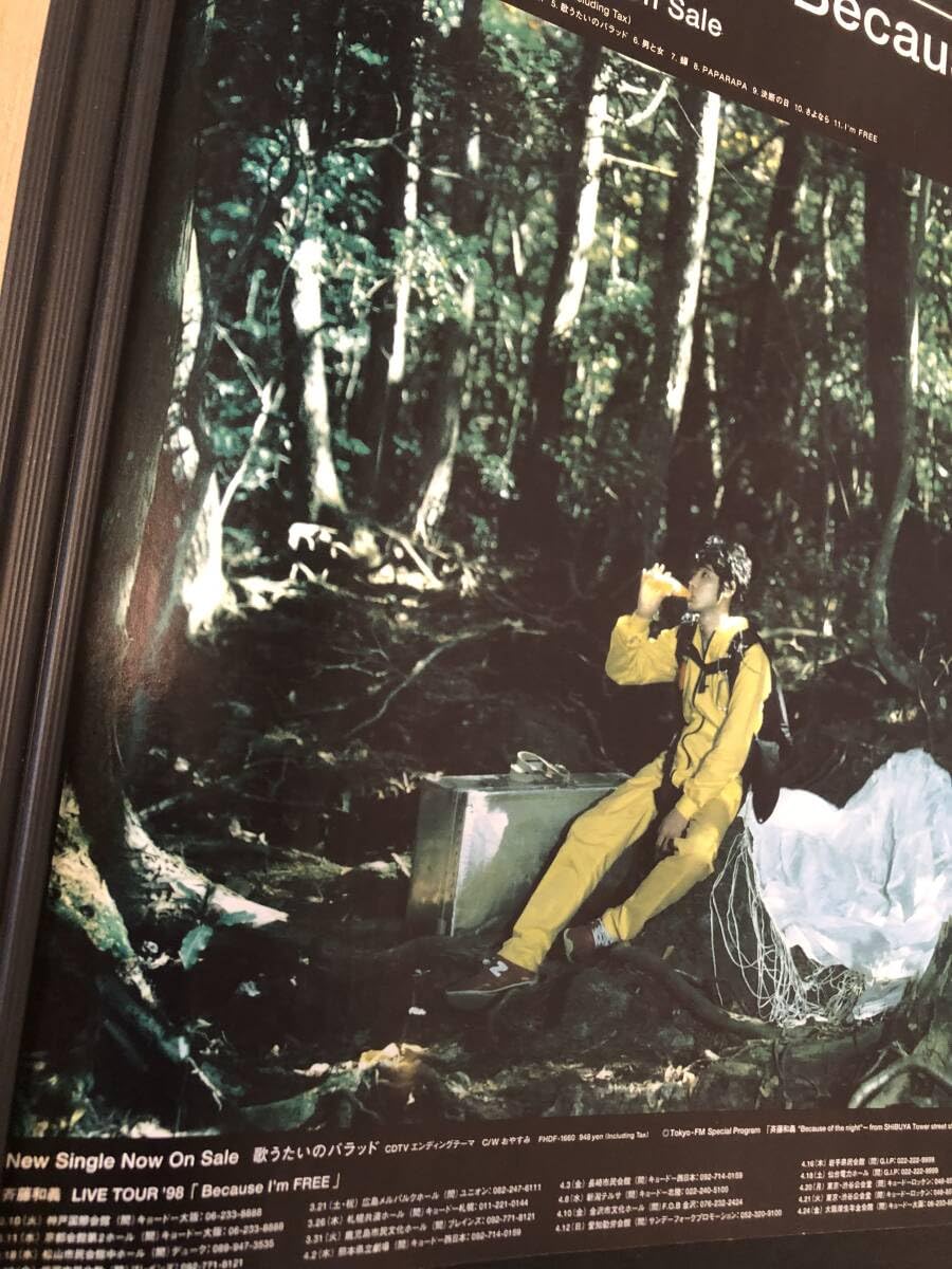Amazon.co.jp: 額装 斉藤和義 because 写真 A4サイズ額 ポスター